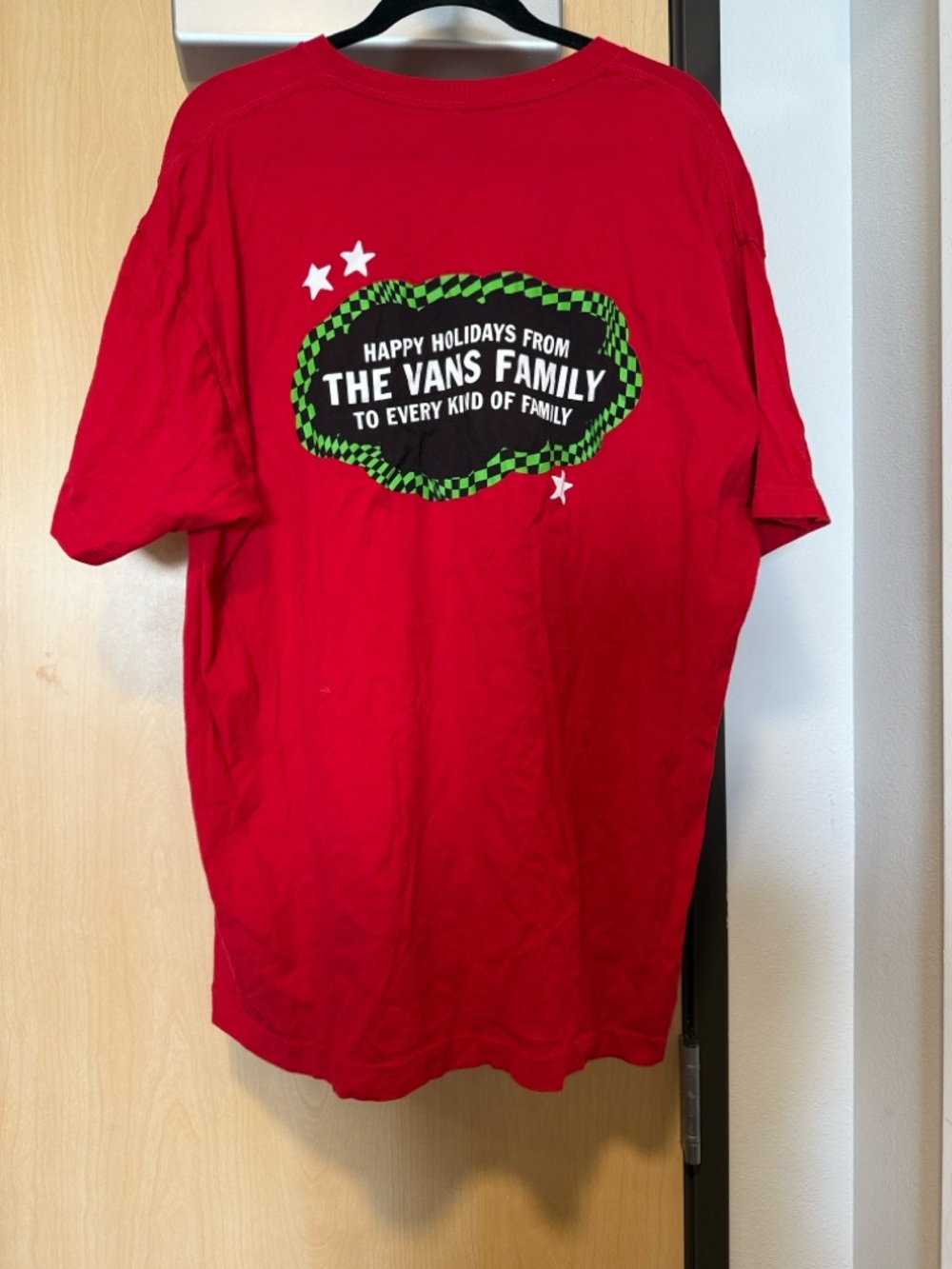 Vans Red Short-Sleeve Tee with White Logo